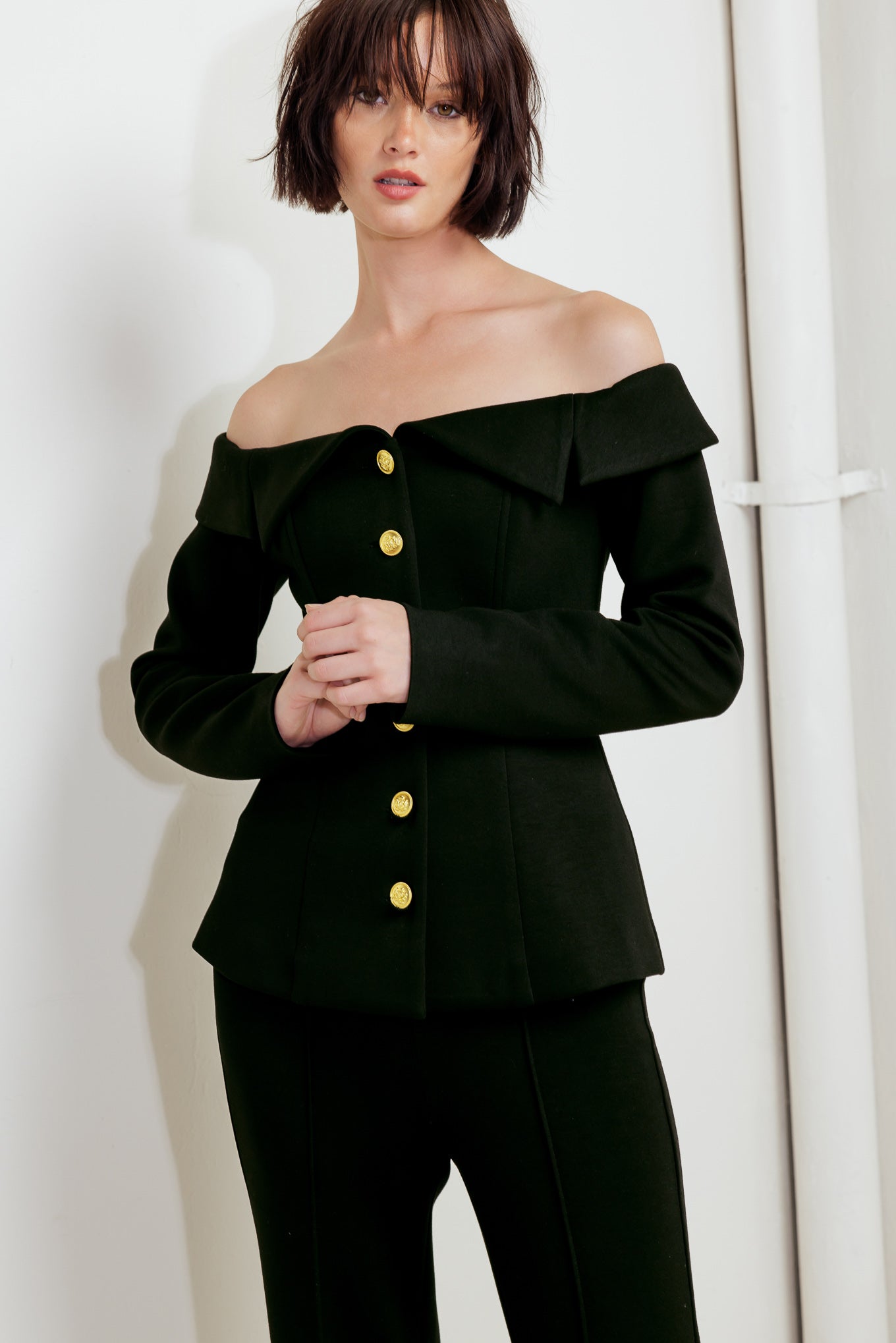 MODERN FLOW BLACK WOVEN TOP Flying Tomato